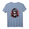 Rätselhafter Vampir Junge T-Shirt mit Roten Augen - Japanisches Gothic Design für Fans dunkler, mysteriöser Mode