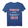 Geniales Geburtstags T-Shirt für September 1973 mit Blumenmuster – Perfektes Geschenk für Männer, Frauen und Kinder, die 1973 geboren wurden