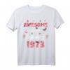 Geniales Geburtstags T-Shirt für September 1973 mit Blumenmuster – Perfektes Geschenk für Männer, Frauen und Kinder, die 1973 geboren wurden
