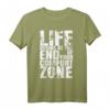 Life Begins At The End Of Your Comfort Zone T-Shirt – Motivierende Fitness- und Persönlichkeitsentwicklungs-Bekleidung für Kraftsport & Muskelaufbau
