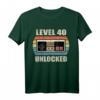 Level 40 Unlocked Shirt Video Gamer - Lustiges Geburtstagsgeschenk zum 40. für Videospiel-Fans & Gamer