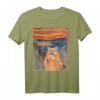 Orange Cat Scream Lustiges Kunstmalerei T-Shirt – Katzendesign für Katzenliebhaber, Damen, Herren & Kinder als Geschenk