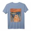Orange Cat Scream Lustiges Kunstmalerei T-Shirt – Katzendesign für Katzenliebhaber, Damen, Herren & Kinder als Geschenk