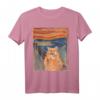 Orange Cat Scream Lustiges Kunstmalerei T-Shirt – Katzendesign für Katzenliebhaber, Damen, Herren & Kinder als Geschenk