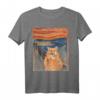Orange Cat Scream Lustiges Kunstmalerei T-Shirt – Katzendesign für Katzenliebhaber, Damen, Herren & Kinder als Geschenk