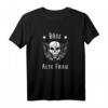 Damen Rockerin Totenkopf T-Shirt - Böse Alte Frau Geschenk für Motorradliebhaberinnen, Geburtstags- & Weihnachtsgeschenk