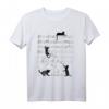 Niedliche Katzen Kätzchen Musiknote Notenschlüssel T-Shirt – Lustiges Design für Musiker, Musiklehrer, Tierliebhaber und Bands