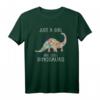 Girls Loves Dinosaurs Dinosaurier Mädchen Teenager T-Shirt - Klassisch geschnitten, doppelt genähter Saum, perfekt für Dinosaurier-Fans