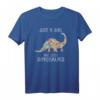 Girls Loves Dinosaurs Dinosaurier Mädchen Teenager T-Shirt - Klassisch geschnitten, doppelt genähter Saum, perfekt für Dinosaurier-Fans