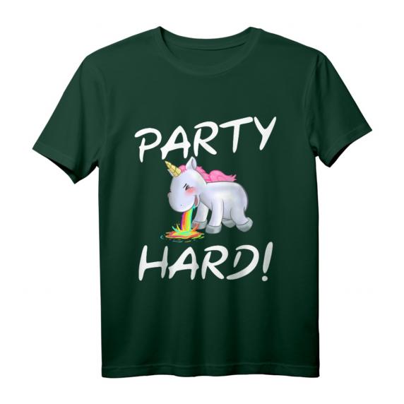 Damen Party Hard Feiern Malle Ibiza JGA Techno Rave Einhorn T-Shirt – Lustiges Party Outfit für Frauen & Freundinnen, Ideal für JGA, Geburtstags- & Weihnachtsgeschenke