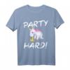 Damen Party Hard Feiern Malle Ibiza JGA Techno Rave Einhorn T-Shirt – Lustiges Party Outfit für Frauen & Freundinnen, Ideal für JGA, Geburtstags- & Weihnachtsgeschenke