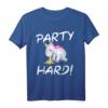 Damen Party Hard Feiern Malle Ibiza JGA Techno Rave Einhorn T-Shirt – Lustiges Party Outfit für Frauen & Freundinnen, Ideal für JGA, Geburtstags- & Weihnachtsgeschenke