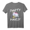 Damen Party Hard Feiern Malle Ibiza JGA Techno Rave Einhorn T-Shirt – Lustiges Party Outfit für Frauen & Freundinnen, Ideal für JGA, Geburtstags- & Weihnachtsgeschenke