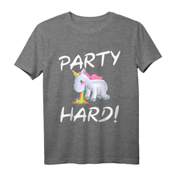 Damen Party Hard Feiern Malle Ibiza JGA Techno Rave Einhorn T-Shirt – Lustiges Party Outfit für Frauen & Freundinnen, Ideal für JGA, Geburtstags- & Weihnachtsgeschenke