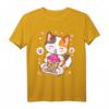 Katze Boba Tee Bubble Tea Anime Kawaii Neko T-Shirt – Perfektes Geschenk für Anime- und Manga-Fans, Mädchen und Kinder