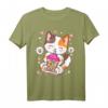 Katze Boba Tee Bubble Tea Anime Kawaii Neko T-Shirt – Perfektes Geschenk für Anime- und Manga-Fans, Mädchen und Kinder