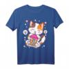 Katze Boba Tee Bubble Tea Anime Kawaii Neko T-Shirt – Perfektes Geschenk für Anime- und Manga-Fans, Mädchen und Kinder