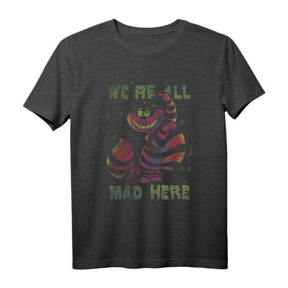 HapDuck Alice im Wunderland T-Shirt mit Cheshire Cat Neon Design - All Mad Here Lizenziertes Disney Fan-Shirt HapDuck Alice im Wunderland T-Shirt mit Cheshire Cat Neon Design - All Mad Here Lizenziertes Disney Fan-Shirt