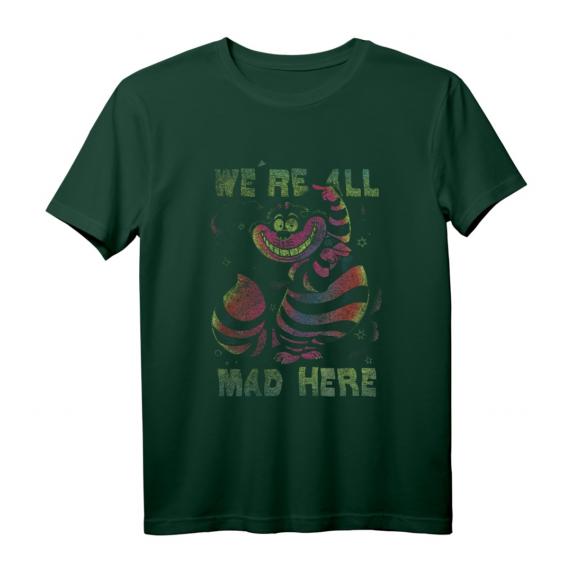HapDuck Alice im Wunderland T-Shirt mit Cheshire Cat Neon Design - All Mad Here Lizenziertes Disney Fan-Shirt HapDuck Alice im Wunderland T-Shirt mit Cheshire Cat Neon Design - All Mad Here Lizenziertes Disney Fan-Shirt