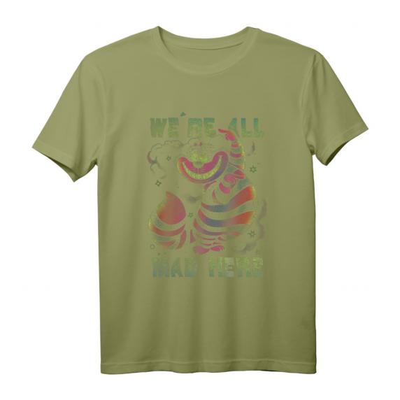 HapDuck Alice im Wunderland T-Shirt mit Cheshire Cat Neon Design - All Mad Here Lizenziertes Disney Fan-Shirt HapDuck Alice im Wunderland T-Shirt mit Cheshire Cat Neon Design - All Mad Here Lizenziertes Disney Fan-Shirt