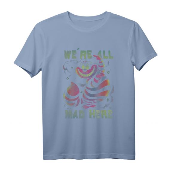 HapDuck Alice im Wunderland T-Shirt mit Cheshire Cat Neon Design - All Mad Here Lizenziertes Disney Fan-Shirt HapDuck Alice im Wunderland T-Shirt mit Cheshire Cat Neon Design - All Mad Here Lizenziertes Disney Fan-Shirt