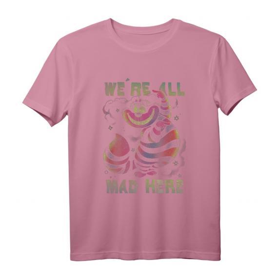HapDuck Alice im Wunderland T-Shirt mit Cheshire Cat Neon Design - All Mad Here Lizenziertes Disney Fan-Shirt HapDuck Alice im Wunderland T-Shirt mit Cheshire Cat Neon Design - All Mad Here Lizenziertes Disney Fan-Shirt
