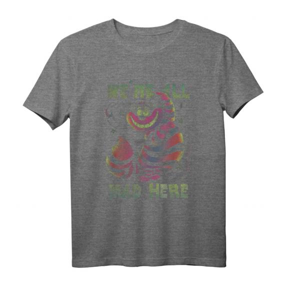 HapDuck Alice im Wunderland T-Shirt mit Cheshire Cat Neon Design - All Mad Here Lizenziertes Disney Fan-Shirt HapDuck Alice im Wunderland T-Shirt mit Cheshire Cat Neon Design - All Mad Here Lizenziertes Disney Fan-Shirt