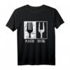 Heavy Metal Plastik Gabel Lustiges Rockmusik T-Shirt – Geschenk für Rockmusiker, Gitarristen & Metal Fans