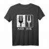 Heavy Metal Plastik Gabel Lustiges Rockmusik T-Shirt – Geschenk für Rockmusiker, Gitarristen & Metal Fans