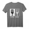 Heavy Metal Plastik Gabel Lustiges Rockmusik T-Shirt – Geschenk für Rockmusiker, Gitarristen & Metal Fans