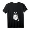 Lustiges Damen Katzen mit Sonnenbrille Klarinettistin T-Shirt – Perfektes Geschenk für Klarinettisten, Katzenliebhaber und Musikfans