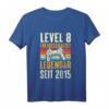 Kinder Level 8 Jahre Geburtstagsshirt für Jungen – Gamer Controller Motiv, perfekt für Gaming Party & Geburtstagsgeschenk 2015