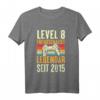 Kinder Level 8 Jahre Geburtstagsshirt für Jungen – Gamer Controller Motiv, perfekt für Gaming Party & Geburtstagsgeschenk 2015