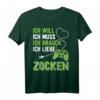 Ich liebe Zocken Gamer T-Shirt - Perfektes Geschenk für Zocker, Gamer und Computerfreaks mit coolem Design