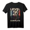 Gamer Zocker Level 26 T-Shirt - Lustiges Retro Vintage Geburtstagsgeschenk für Männer und Frauen zum 26. Geburtstag