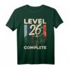 Gamer Zocker Level 26 T-Shirt - Lustiges Retro Vintage Geburtstagsgeschenk für Männer und Frauen zum 26. Geburtstag