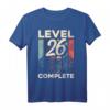 Gamer Zocker Level 26 T-Shirt - Lustiges Retro Vintage Geburtstagsgeschenk für Männer und Frauen zum 26. Geburtstag