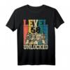 HapDuck Gaming Gamer Level 58 Unlocked T-Shirt - Perfektes Geschenk für Gamer und Videospiel-Enthusiasten