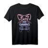 Gamer Zocker Cats And Gaming Katzen Und Games T-Shirt – Lustiges Geschenk für Videospieler, Nerds und Gaming Fans zu Geburtstag, Weihnachten & mehr