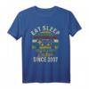 Eat Sleep Zocken Since 2007 Gamer T-Shirt – Geburtstagsgeschenk für Teenager Jungen und Mädchen, Klassisch geschnitten