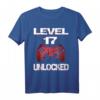 Gamer Level 17 Unlocked Geburtstag Jungen Teenager T-Shirt - Cooles Gaming Outfit für Teenager & Geburtstagsgeschenk