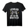 Leveled Up To Big Brother Gaming T-Shirt – Lustiges Familien Babyankündigungs-Shirt für Geschwister, Eltern & Großeltern