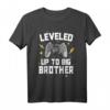 Leveled Up To Big Brother Gaming T-Shirt – Lustiges Familien Babyankündigungs-Shirt für Geschwister, Eltern & Großeltern