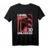Level 30 Unlocked Gamer T-Shirt – Perfektes Geburtstagsgeschenk für 30-Jährige, Videospielverrückte & Zocker