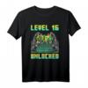 16. Geburtstag Teenager Jungen Level 16 Unlocked Gamer T-Shirt – Cooles Gaming Geburtstagsshirt für Jungen und Schüler