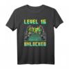 16. Geburtstag Teenager Jungen Level 16 Unlocked Gamer T-Shirt – Cooles Gaming Geburtstagsshirt für Jungen und Schüler