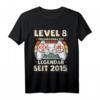 Kinder Geburtstagsshirt Level 8 Jahre für Jungen - Gamer T-Shirt mit Controller Motiv für den 8. Geburtstag, ideal für LAN-Party & Gaming-Fans