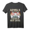 Kinder Geburtstagsshirt Level 8 Jahre für Jungen - Gamer T-Shirt mit Controller Motiv für den 8. Geburtstag, ideal für LAN-Party & Gaming-Fans