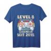Kinder Geburtstagsshirt Level 8 Jahre für Jungen - Gamer T-Shirt mit Controller Motiv für den 8. Geburtstag, ideal für LAN-Party & Gaming-Fans