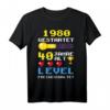 Herren 40 Geburtstag Lustiges Gamer T-Shirt - Level Freigeschaltet, Geschenk für Zocker und Gaming-Fans geboren 1980